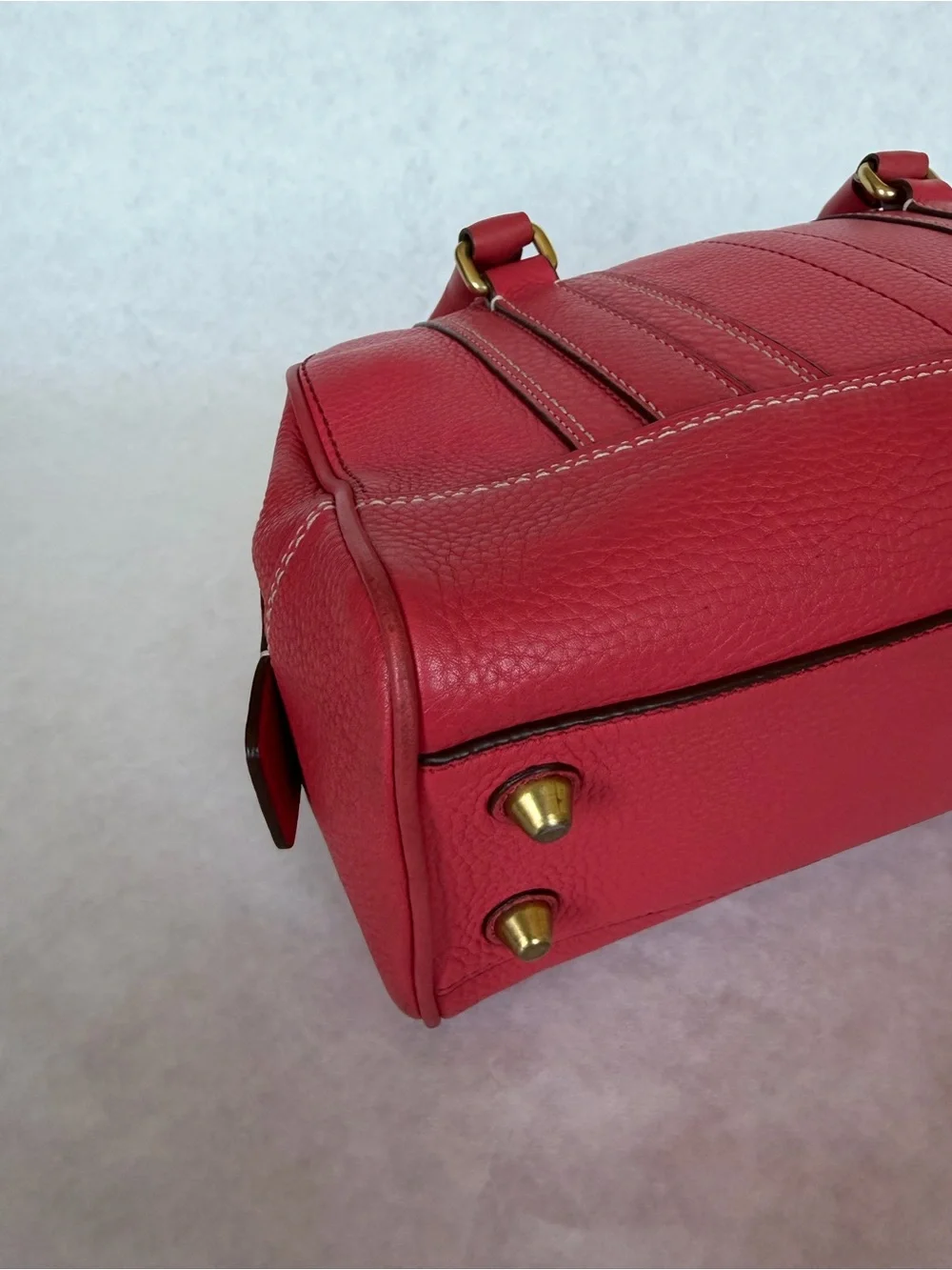 Coach 10323 Pink/Coral Pebbled Leather Satchel Bag Y2K Vintage 2010